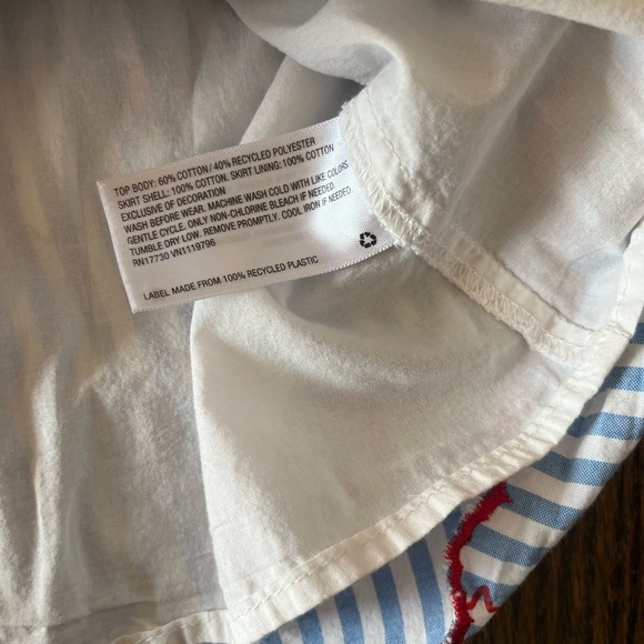 Cat and Jack dress girl Sz. 4T white blue red stars print  4th of July patriotic - Picture 4 of 5